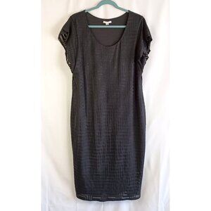Cato Black Sheath Dress Short Sleeve Lined Size XL Classic Elegant Workwear